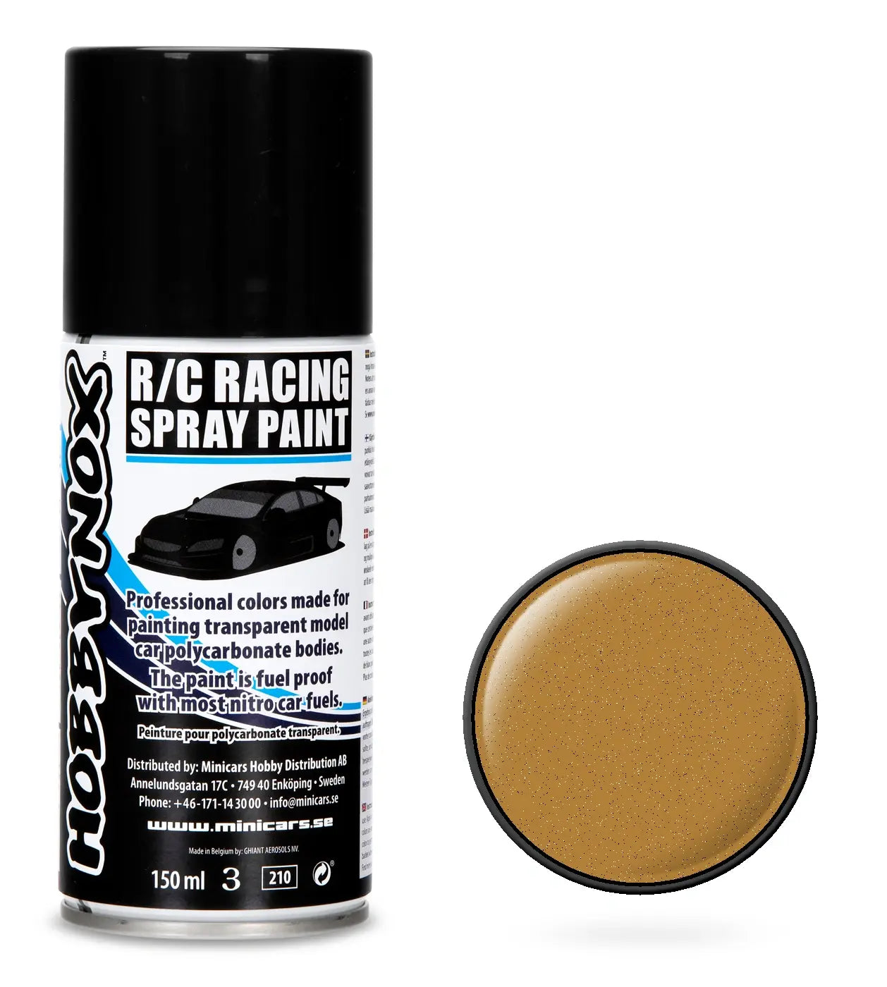 Peinture Lexan pour carrosserie or métallisée 150ml - HN1207 - Breizh Modélisme.