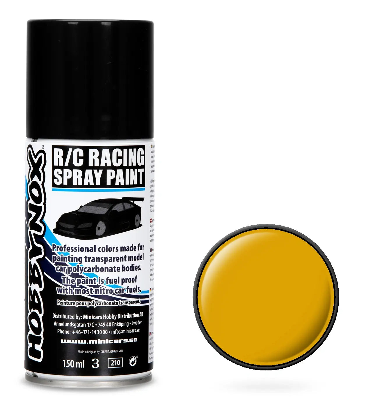 Peinture Lexan pour carrosserie jaune camel 150ml - HN1602