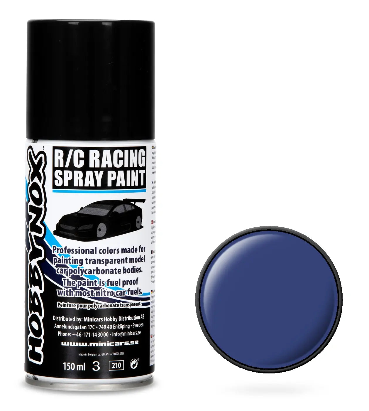 Peinture Lexan pour carrosserie bleu 150ml - HN1606 - Breizh Modélisme.