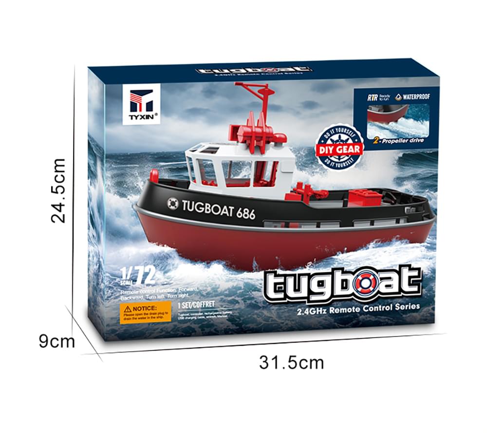 Remorqueur Radio-commandé 230mm Heng Long 1/72 Tugboat 686 vert