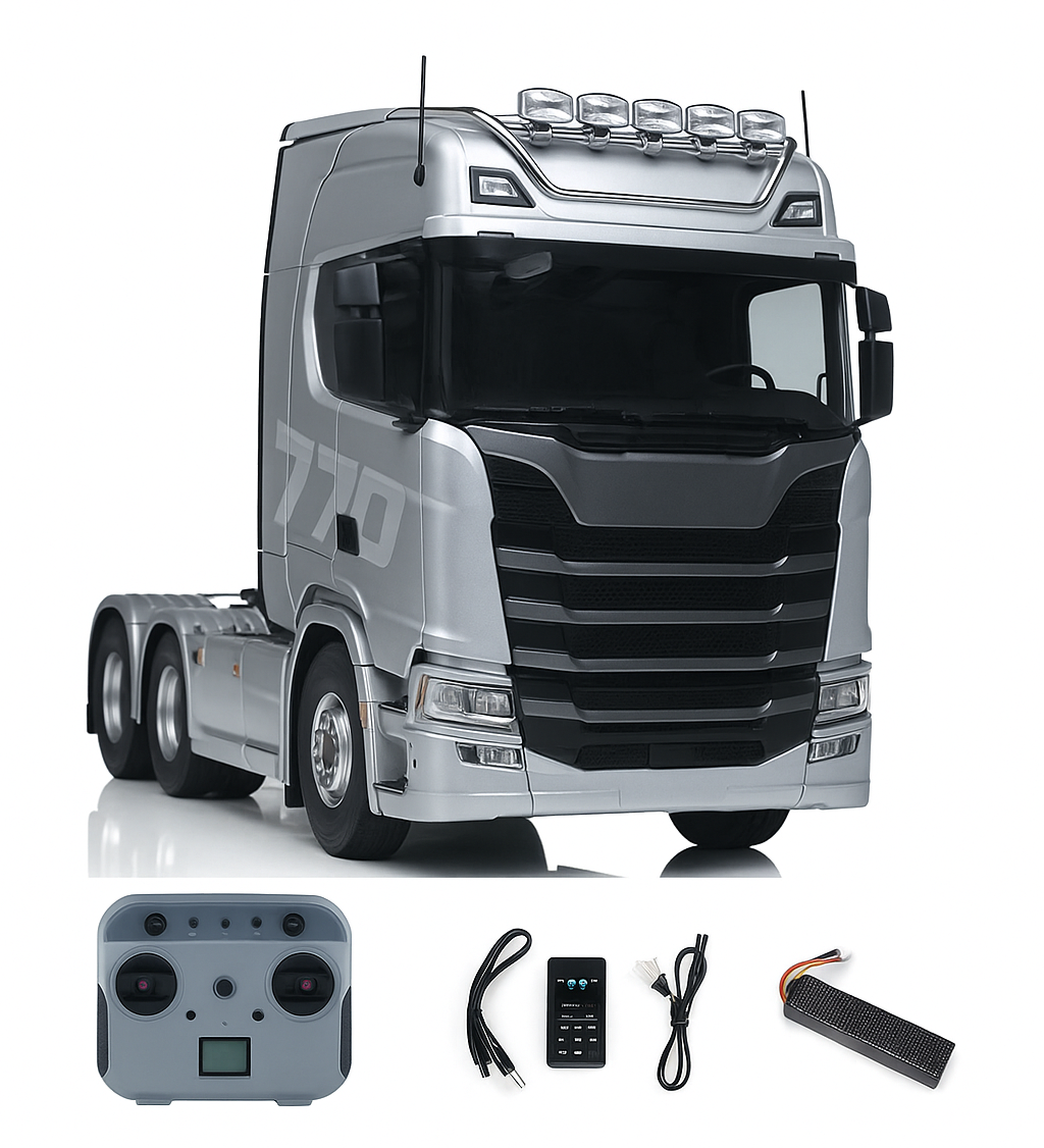 Camion 1/14 Huina Scania 770S Kabolite 6x6 gris