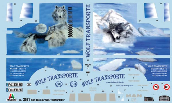 Maquette camion MAN TGX XXL Wolf Transporte - I3921