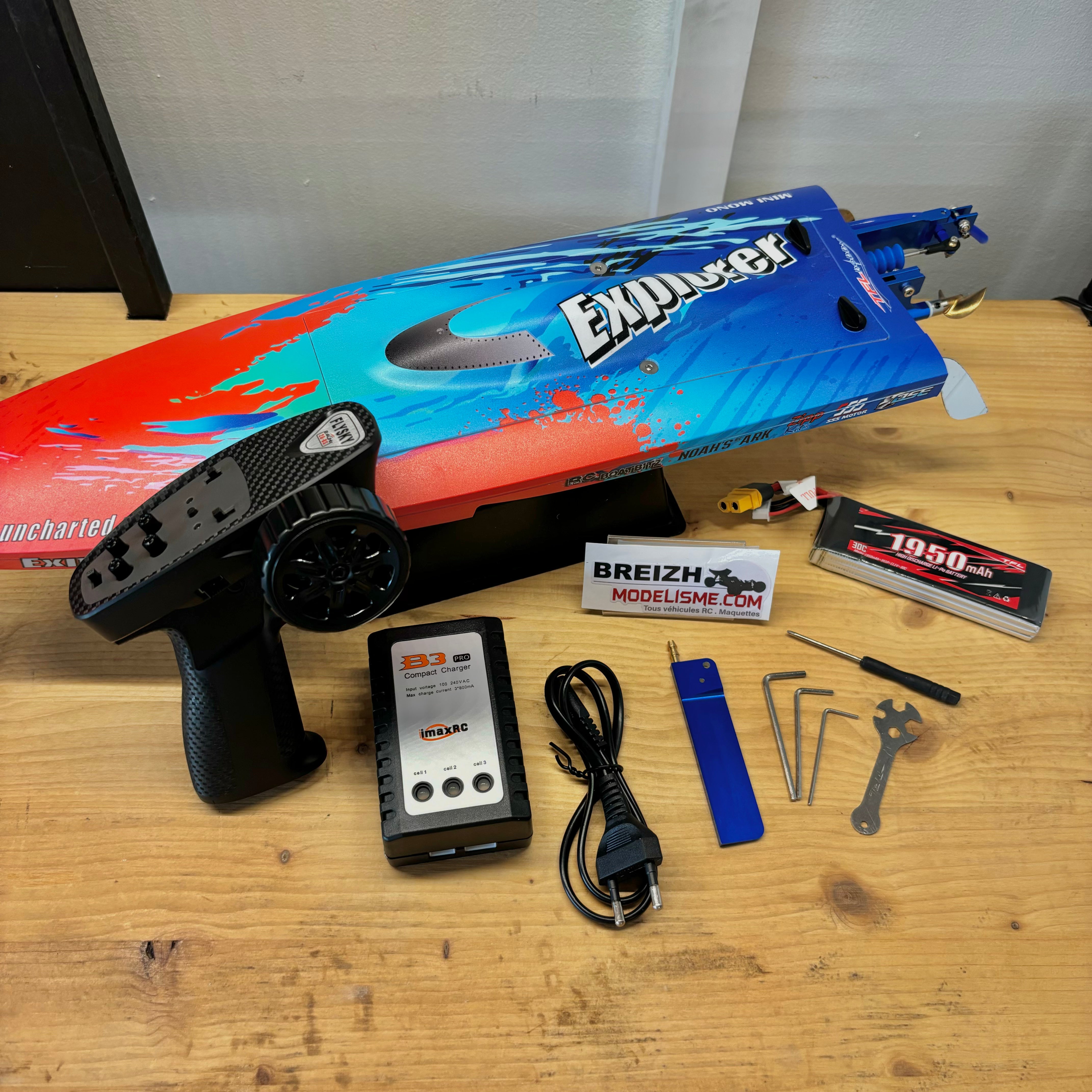 Bateau radiocommandé TFL Hobby 1158 Brushless Explorer Mono RTR - Bleu