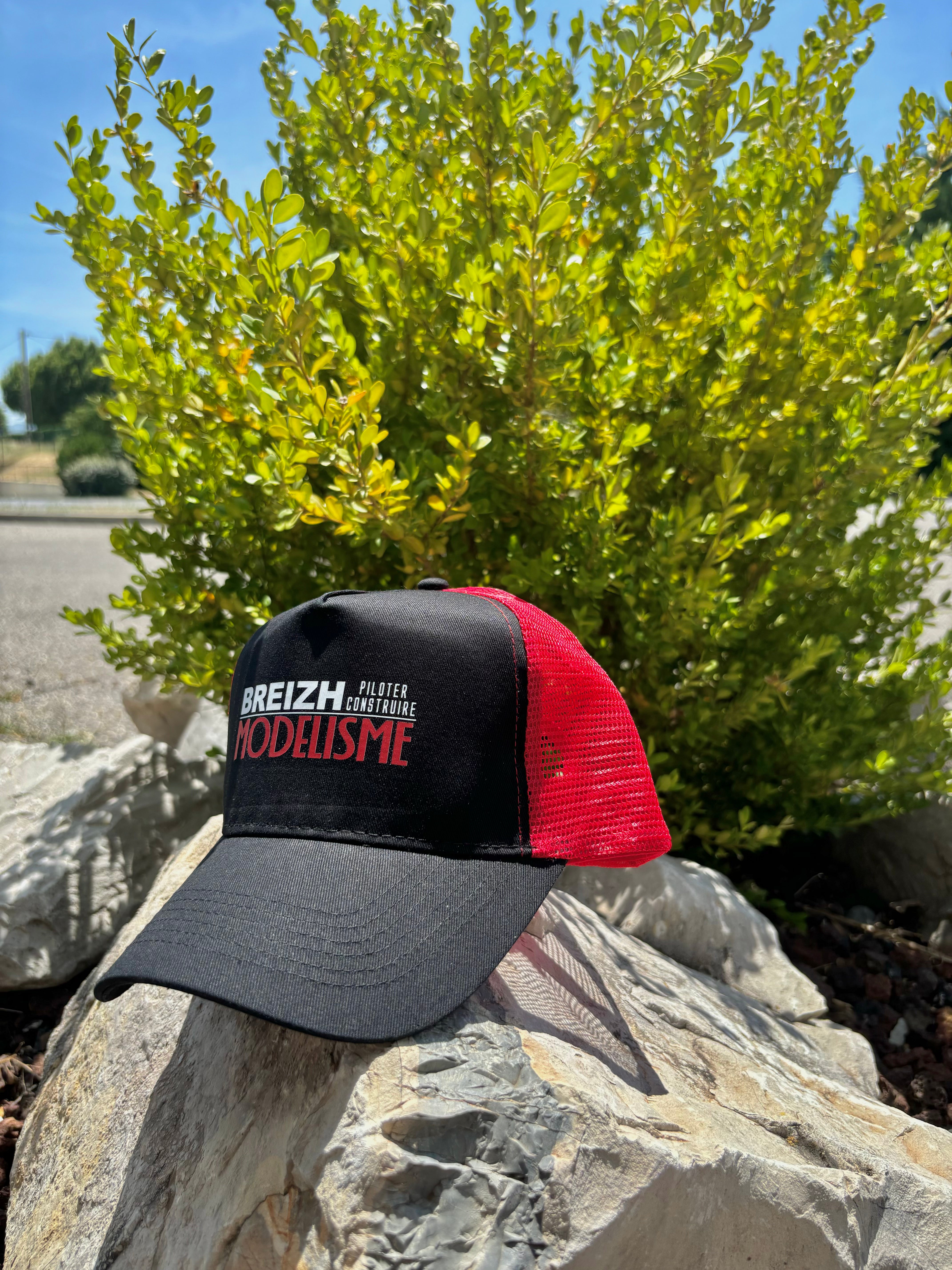 Casquette Breizh Modelisme trucker rouge noir - Breizh Modélisme.