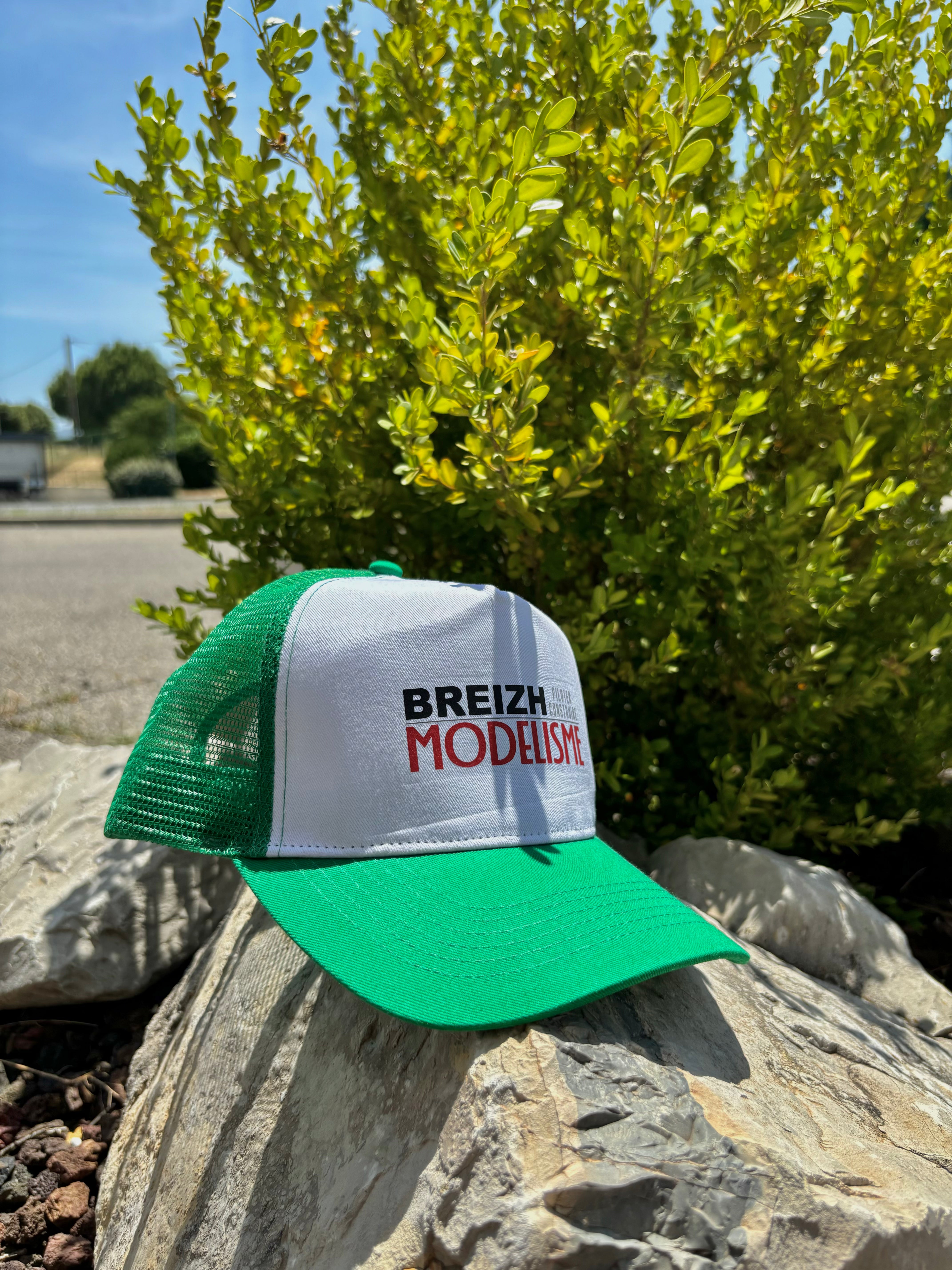 Casquette Breizh Modelisme trucker vert blanc - Breizh Modélisme.
