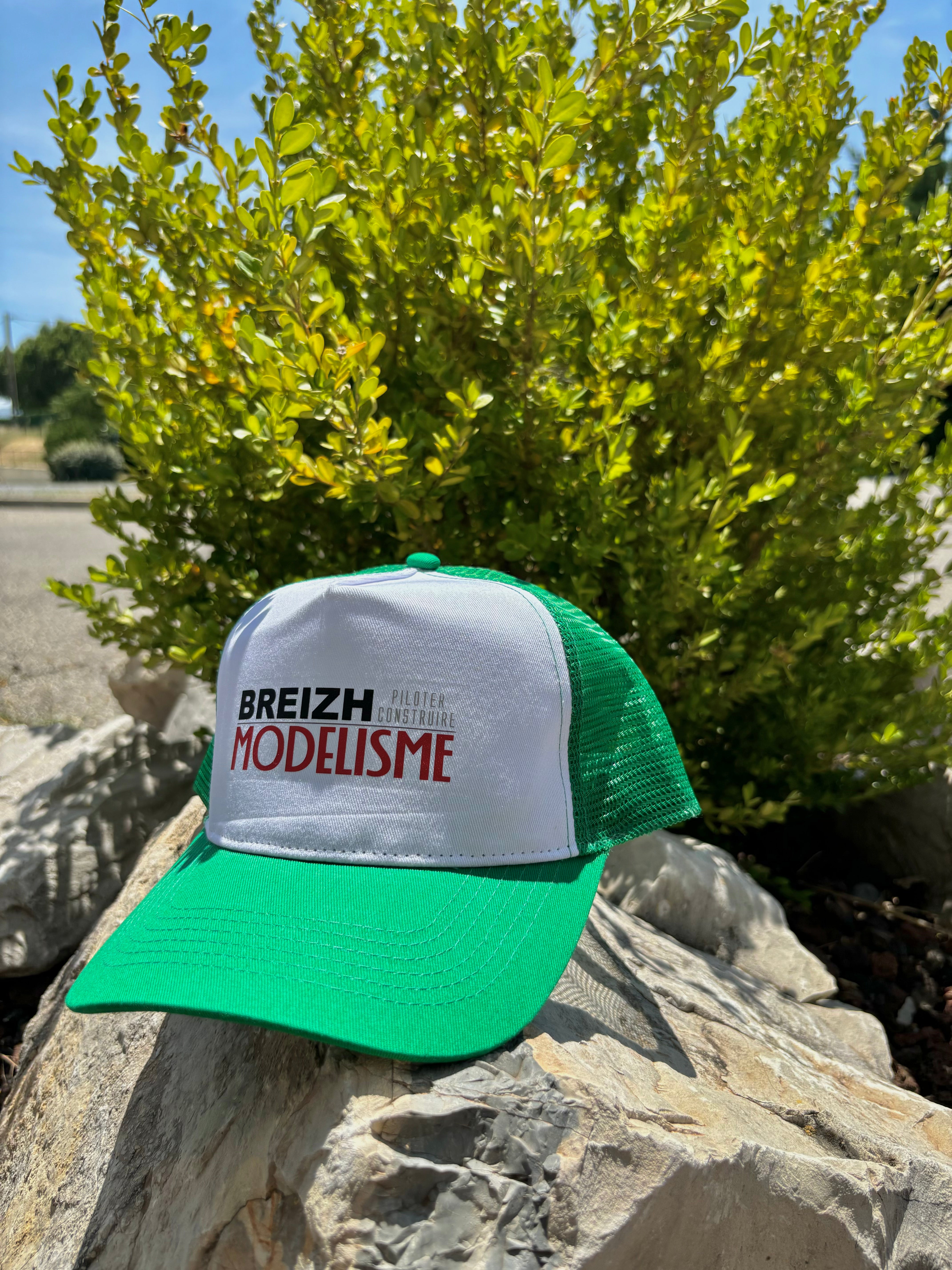 Casquette Breizh Modelisme trucker vert blanc - Breizh Modélisme.