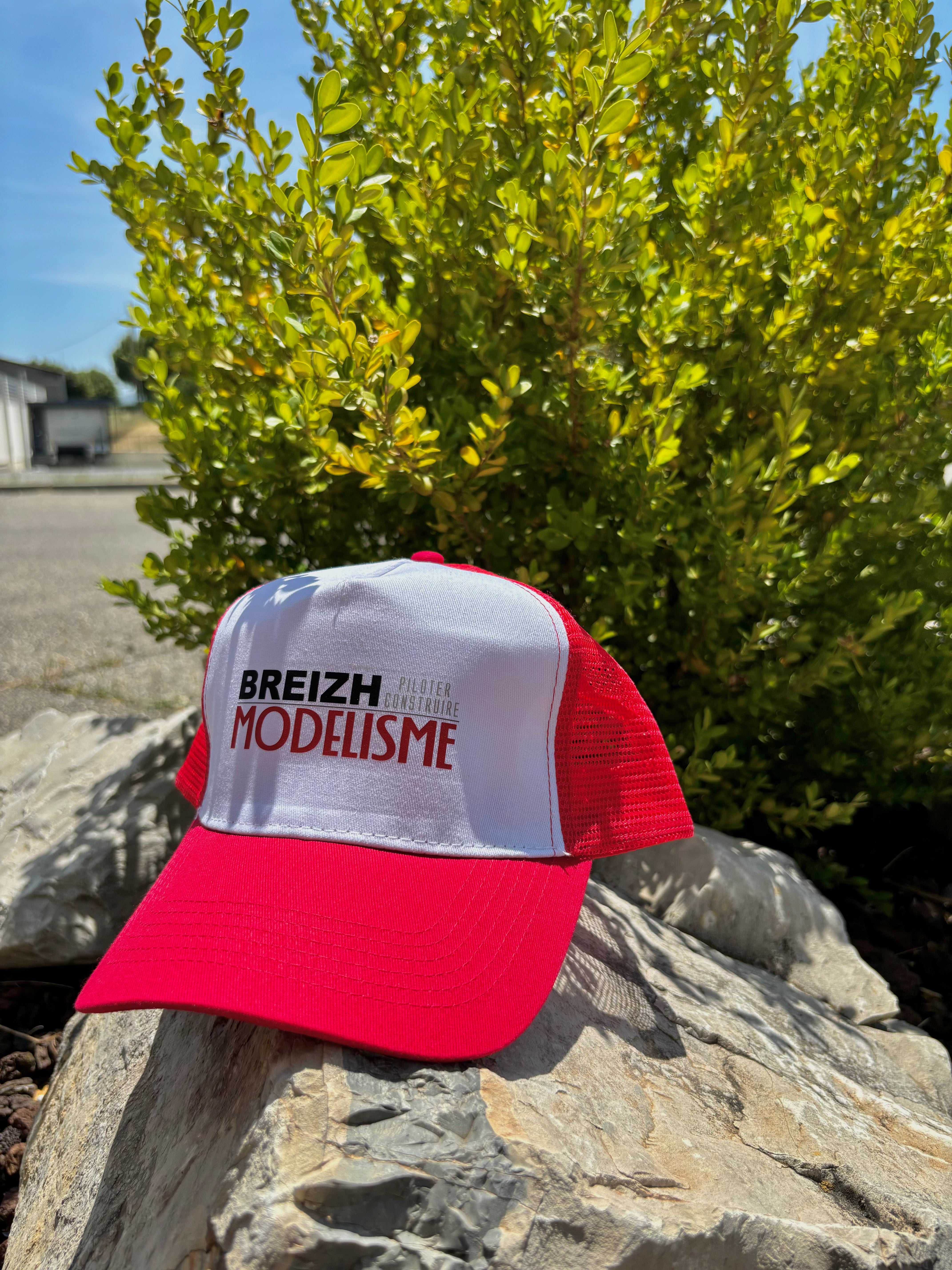 Casquette Breizh Modelisme trucker rouge blanc - Breizh Modélisme.