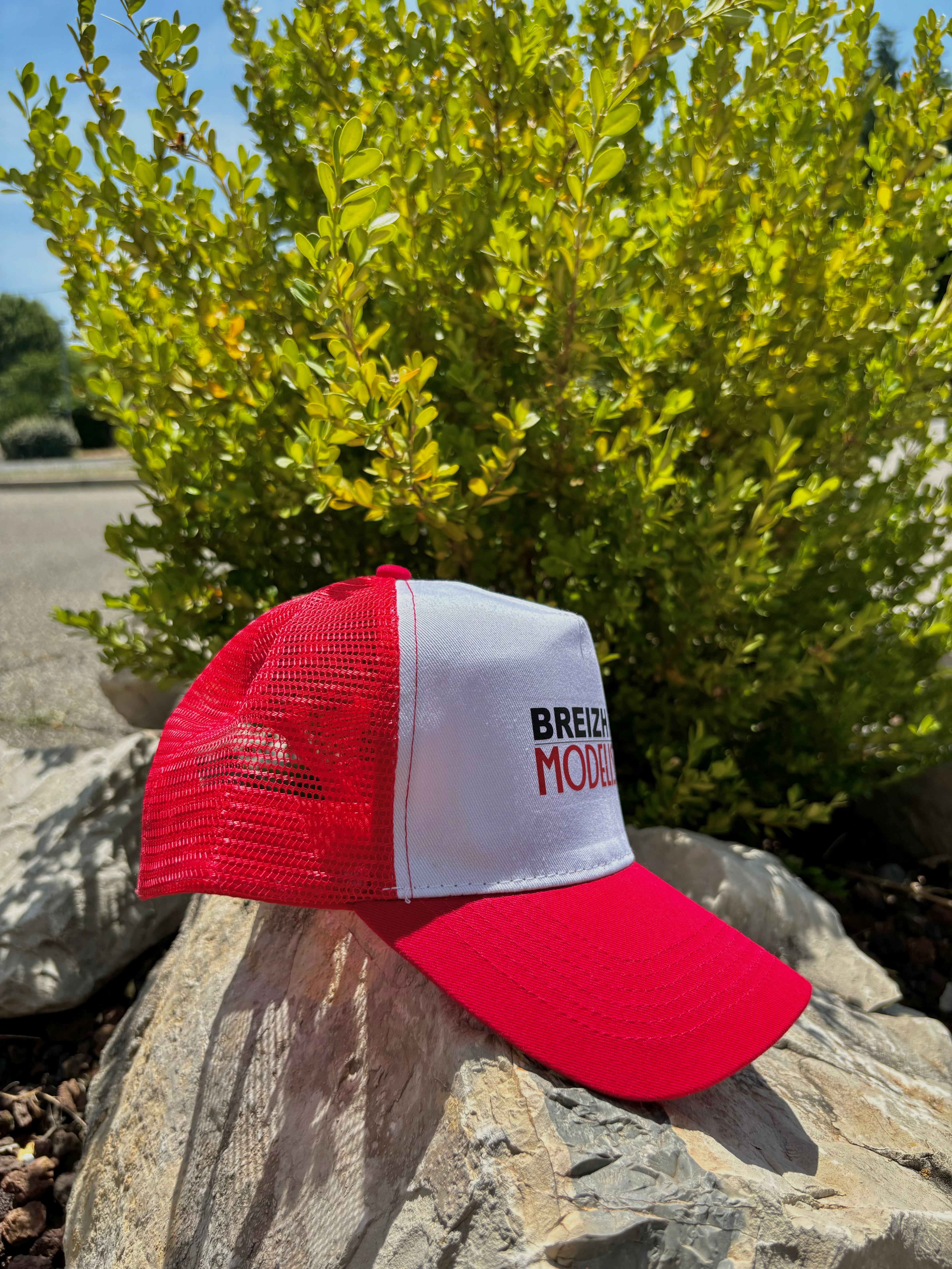 Casquette Breizh Modelisme trucker rouge blanc - Breizh Modélisme.