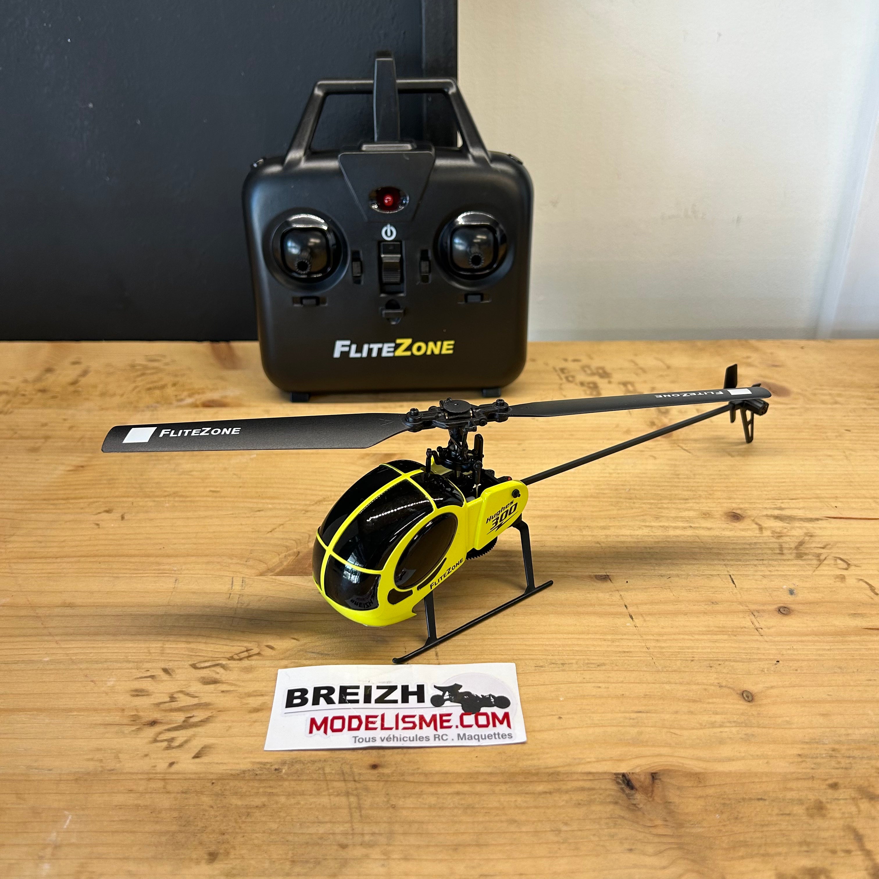 Hélicoptère RC mono pale Hughes 300 RTF jaune 15491