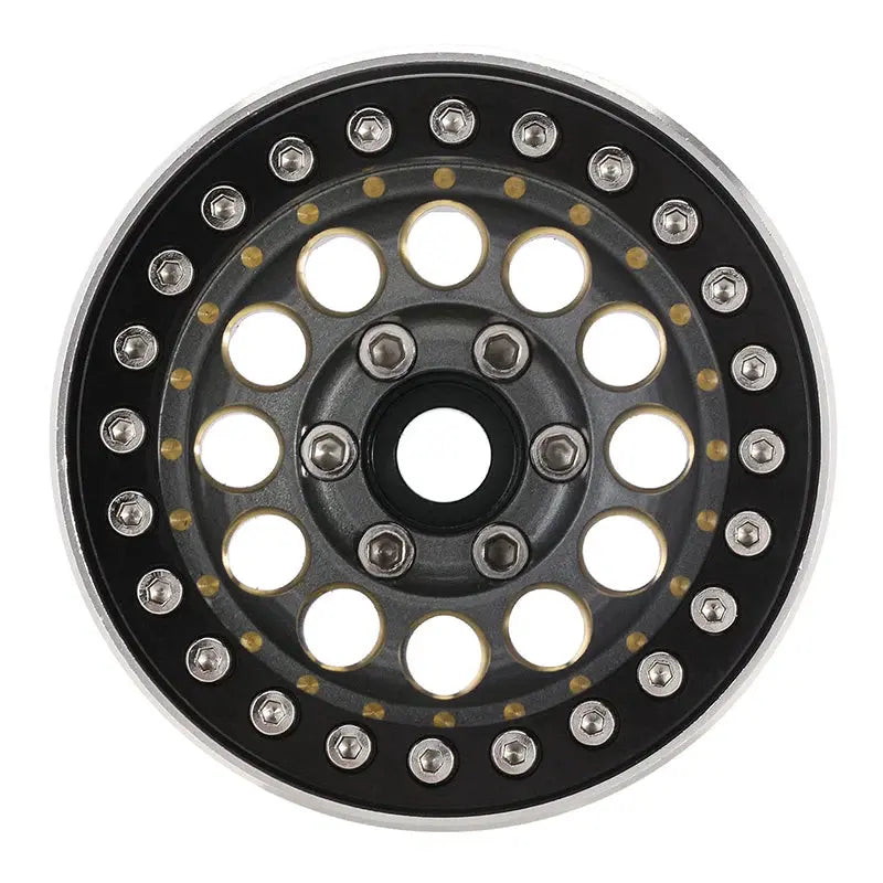 4 jantes INJORA 1,9" gris en laiton avec déport de -10 mm pour crawlers RC 1/10 (W1957)