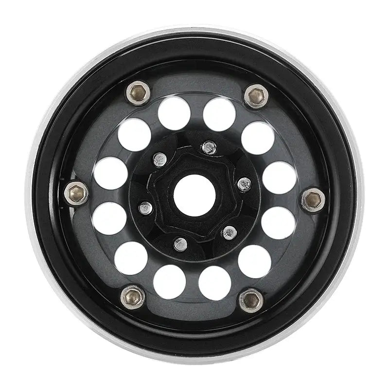 4 jantes INJORA 1,9" gris en laiton avec déport de -10 mm pour crawlers RC 1/10 (W1957)