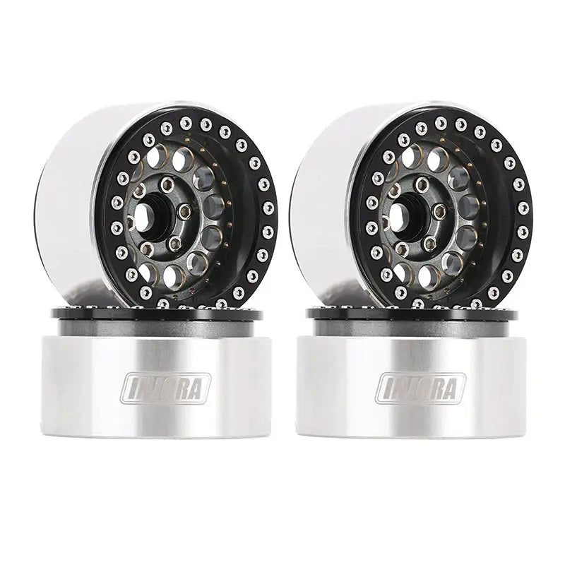 4 jantes INJORA 1,9" en laiton avec déport de -10 mm pour crawlers RC 1/10 (W1957) gris - Breizh Modélisme.