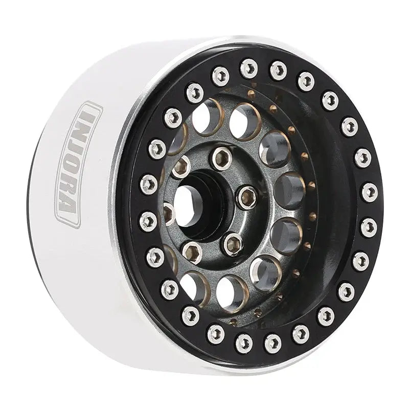 4 jantes INJORA 1,9" gris en laiton avec déport de -10 mm pour crawlers RC 1/10 (W1957)