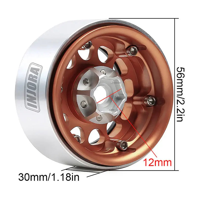 4 jantes en laiton noir ondulé Injora 0,7" D19 pour 1/30 SCX30 (W7005) - Breizh Modélisme.