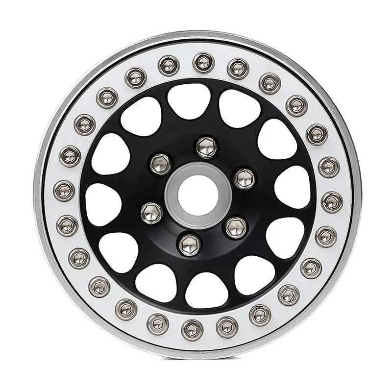4 jantes Injora 1,9" noir en alliage d'aluminium Beadlock pour crawler RC 1/10