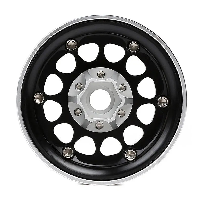 4 jantes Injora 1,9" noir en alliage d'aluminium Beadlock pour crawler RC 1/10