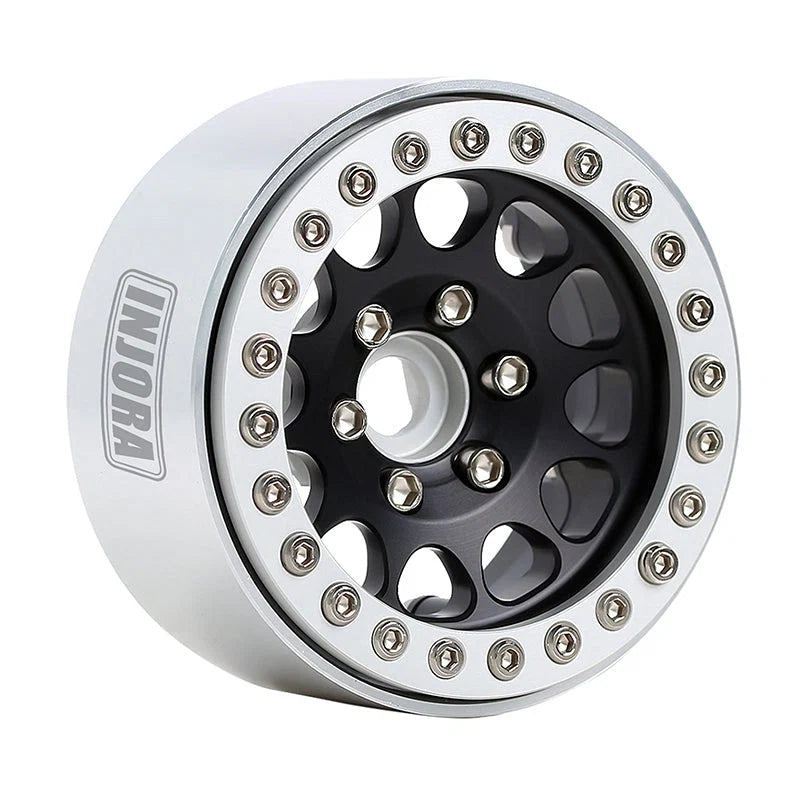 4 jantes Injora 1,9" noir en alliage d'aluminium Beadlock pour crawler RC 1/10