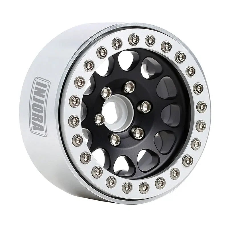 4 jantes Injora 1,9" noir en alliage d'aluminium Beadlock pour crawler RC 1/10