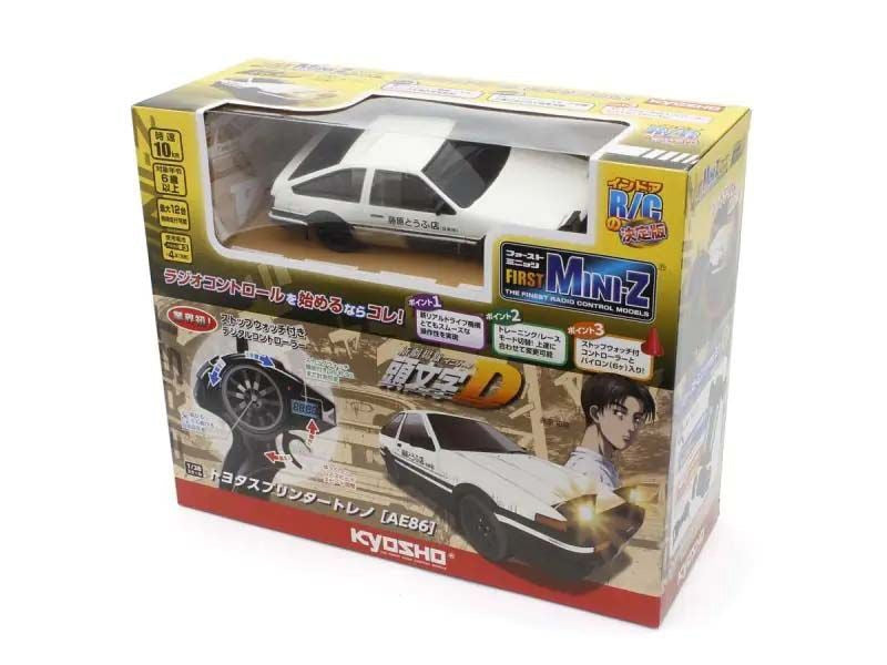 Kyosho First Mini-Z 1:28 Initial-D Toyota Sprinter Trueno AE86 WH/BK - K.66601A - Breizh Modélisme.