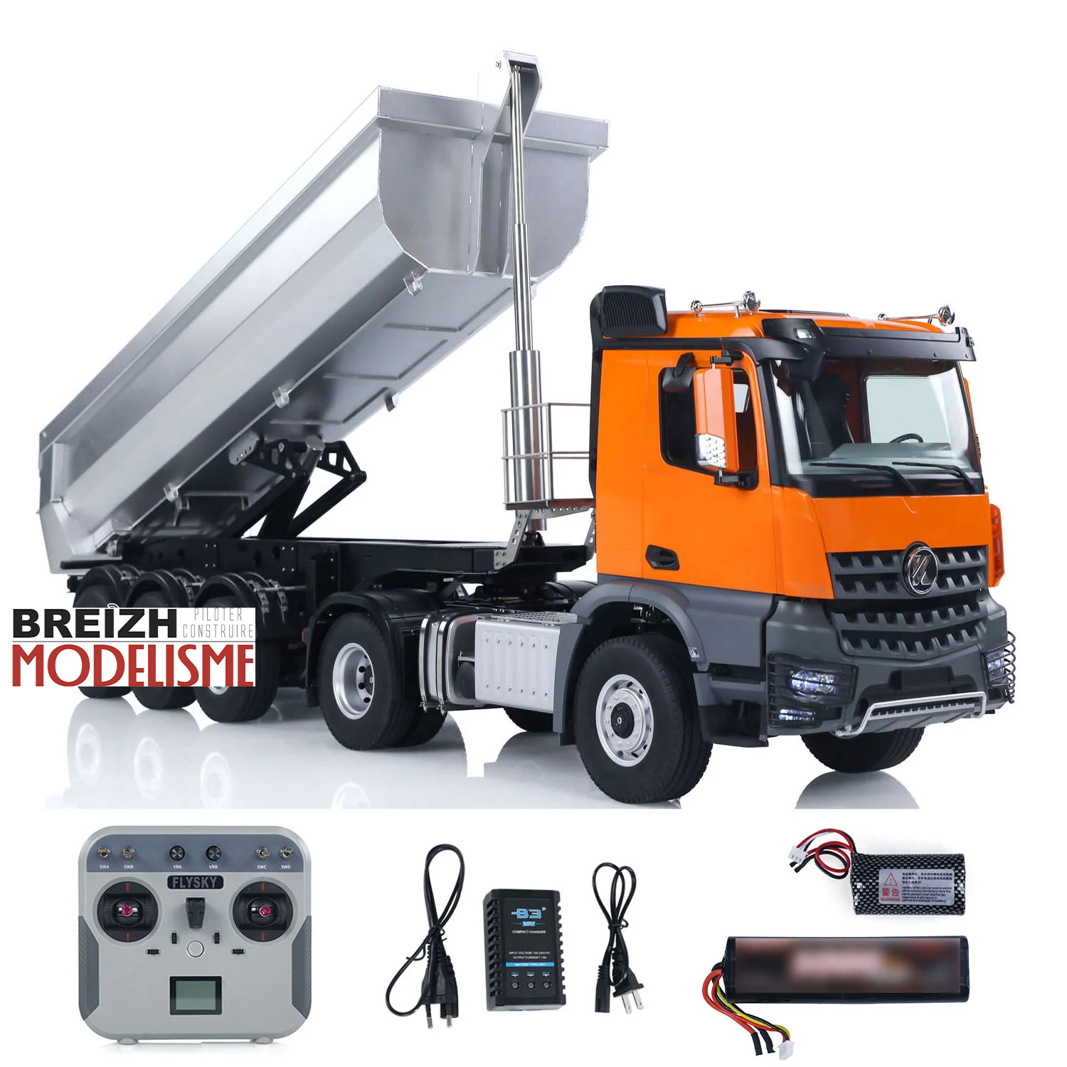 Camion-benne radiocommandé 1/14 orange 4x4 Huina Kabolite 5801