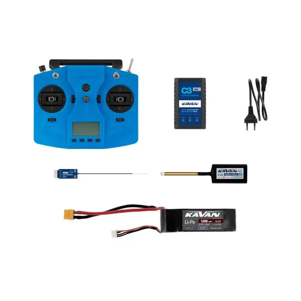 Motoplaneur planeur Kavan Beta 1400 RTF V5 avec radio 24 voies - bleu - Breizh Modélisme.