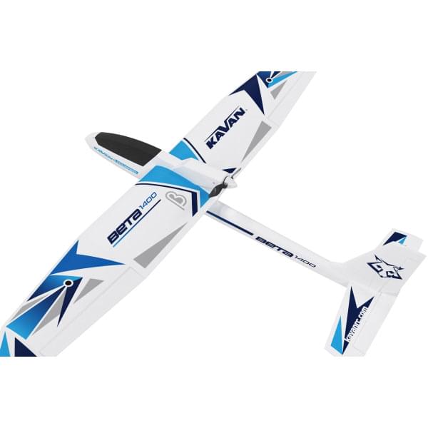 Motoplaneur planeur Kavan Beta 1400 RTF V5 avec radio 24 voies - bleu - Breizh Modélisme.