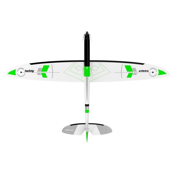 Motoplaneur planeur 3D Kavan TWISTY 1512mm vert - Breizh Modélisme.