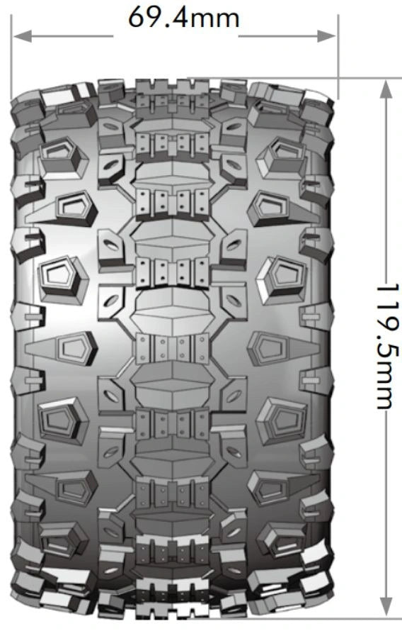 2 Pneus et roues MT-UPHILL 1/10 soft (x2) - LT3204SX