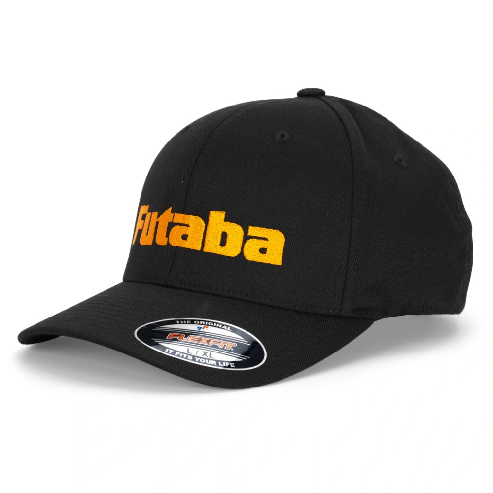 Casquette Futaba Flexfit noir/orange L-XL - Breizh Modélisme.