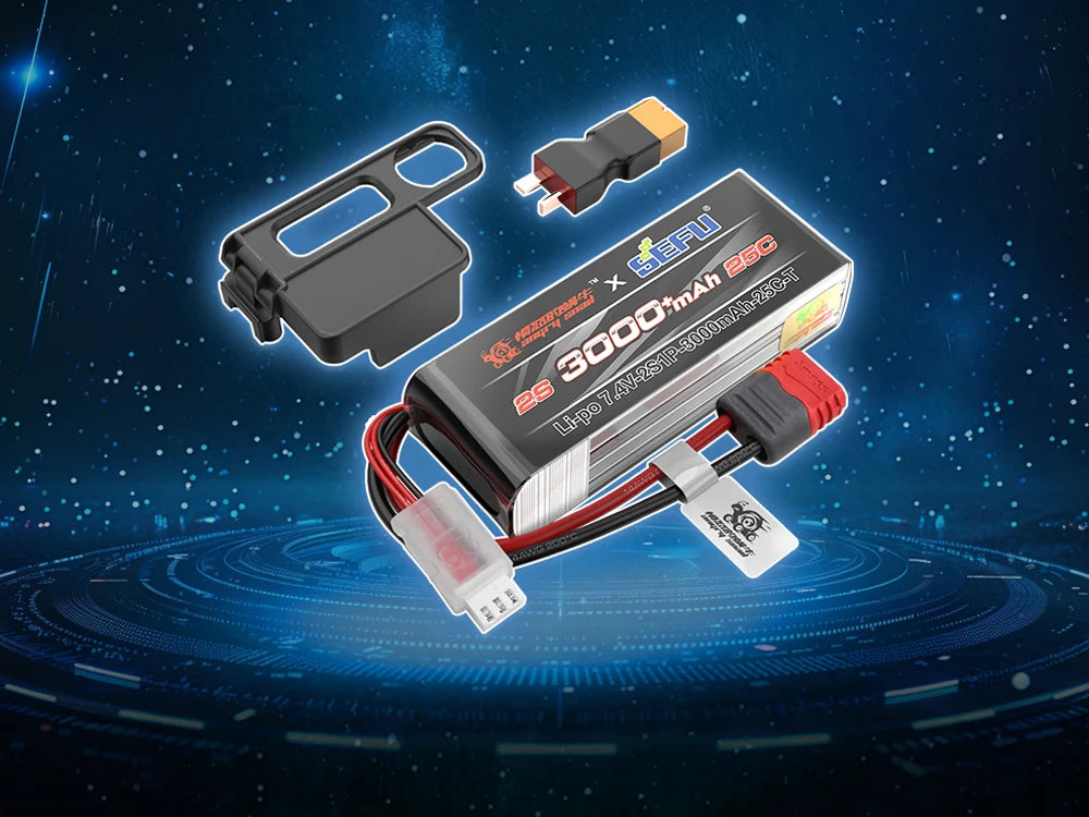 Batterie lipo 2S 7.4V 3000 mA MJX Prise dean - Breizh Modélisme.