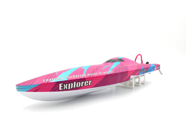 Bateau radiocommandé TFL Hobby 1158 Brushless Explorer Mono RTR - rose - Breizh Modélisme.