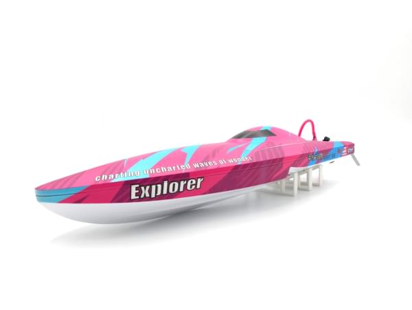 Bateau radiocommandé TFL Hobby 1158 Brushless Explorer Mono RTR - rose - Breizh Modélisme.