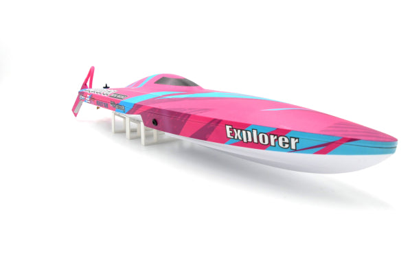 Bateau radiocommandé TFL Hobby 1158 Brushless Explorer Mono RTR - rose - Breizh Modélisme.