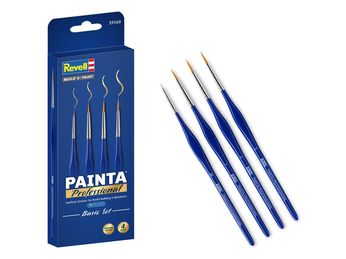 Pack de 4 pinceau Painta professionel (taille 00, 1, 2, 3) 39560 - Breizh Modélisme.