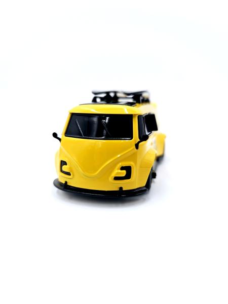 Pocket Racer Bus de course jaune avec télécommande 1/64 - PR-X1-ge