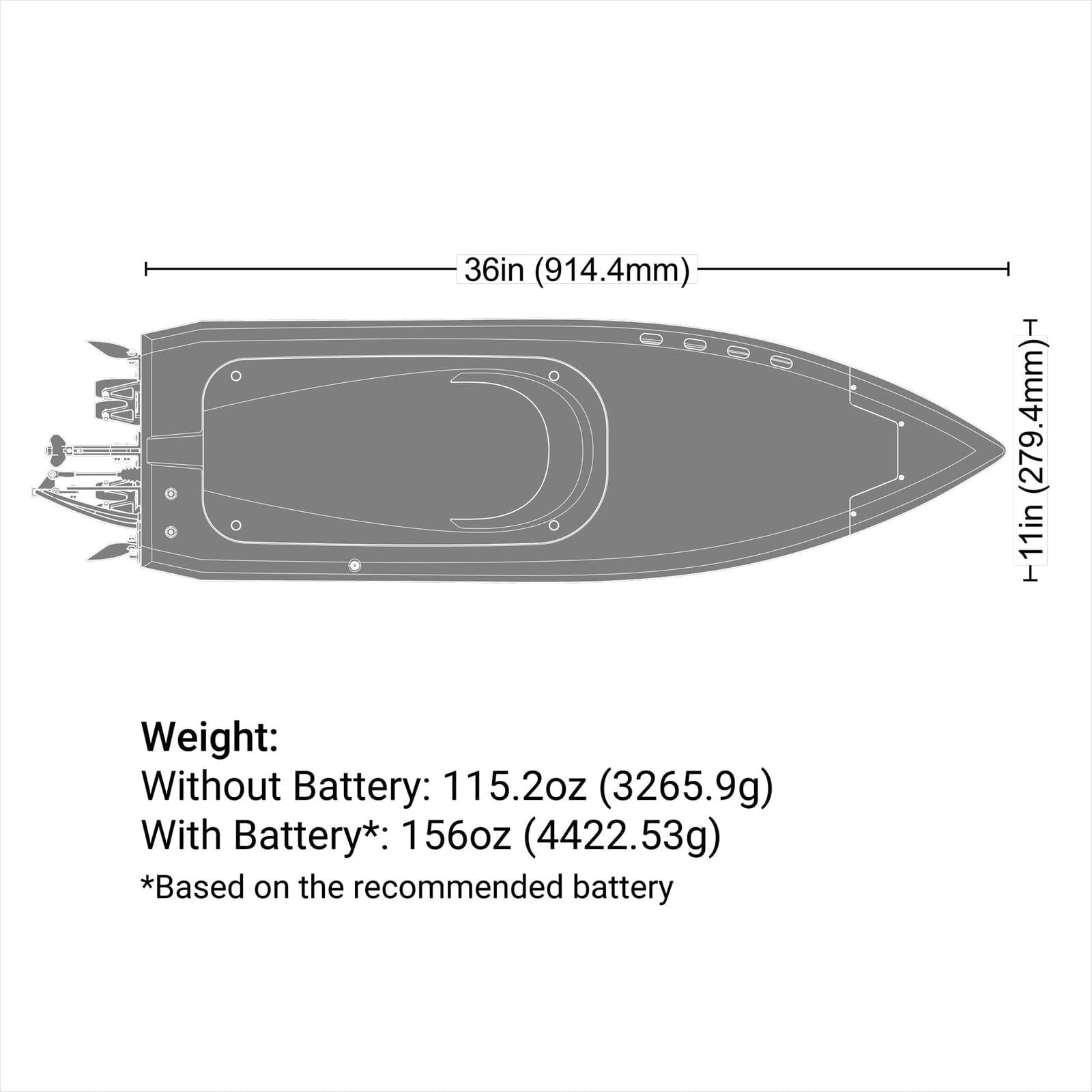 Bateau RC Sonicwake 36 V3 Brushless RTR ProBoat PRB-2171T2 - Breizh Modélisme.
