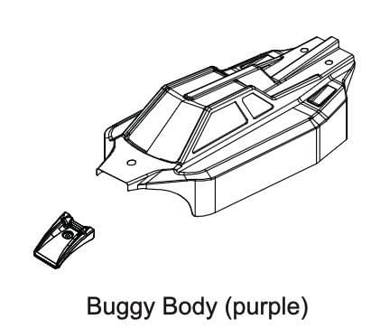 Carrosserie Absima buggy Neon Furry 1/12 verte + autocollants - 1210023