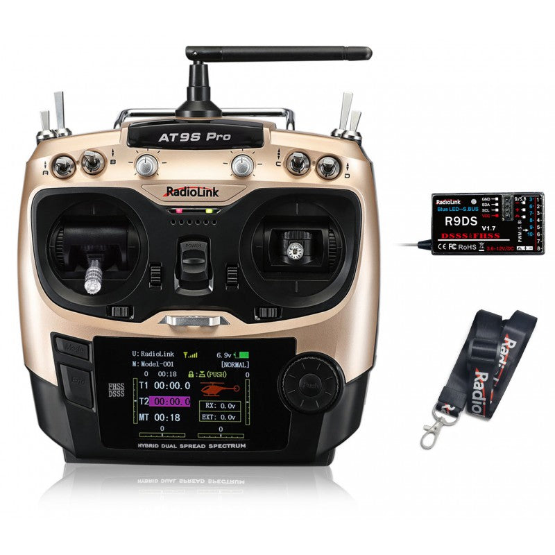 Radio Radiolink AT9S Pro 10/12 voies (Mode 1) avec récepteur R9DS