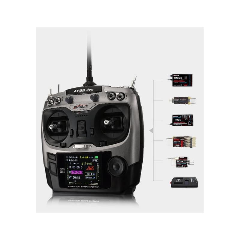 Radio Radiolink AT9S Pro 10/12 voies (Mode 2) avec récepteur R9DS