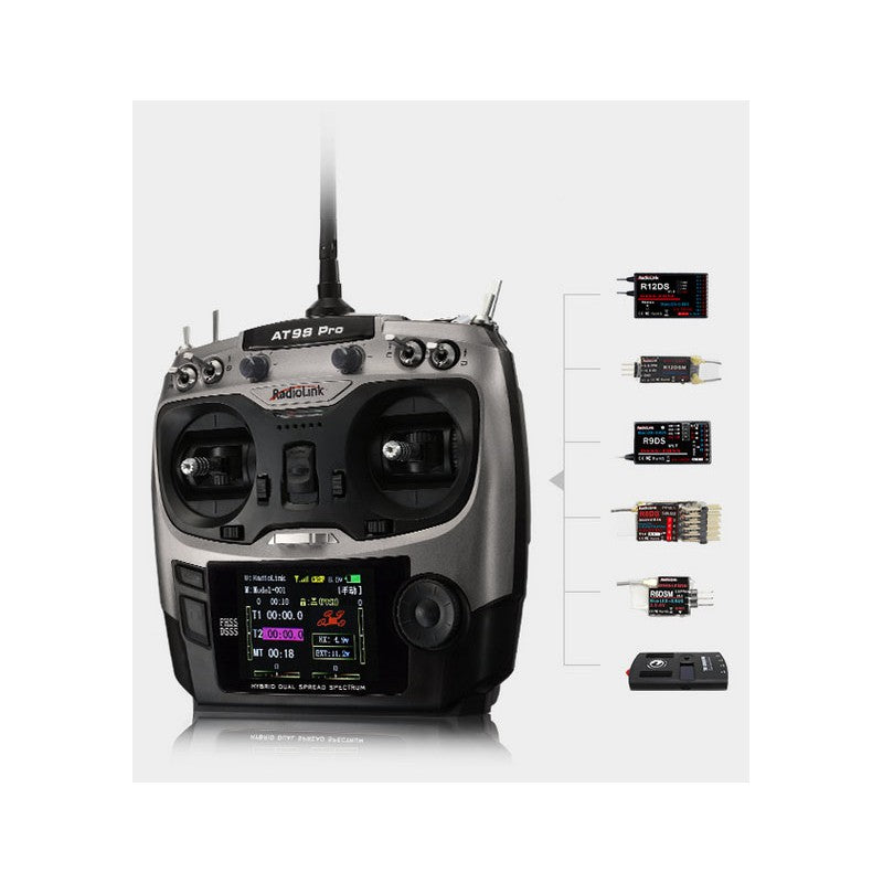 Radio Radiolink AT9S Pro 10/12 voies (Mode 1) avec récepteur R9DS