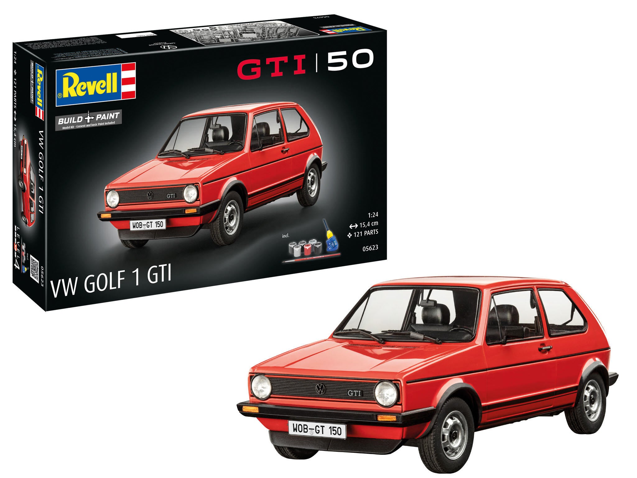 Maquette voiture Revell 05623 Coffret Cadeau"50 ans VW Golf1GTi" avec accessoires de base