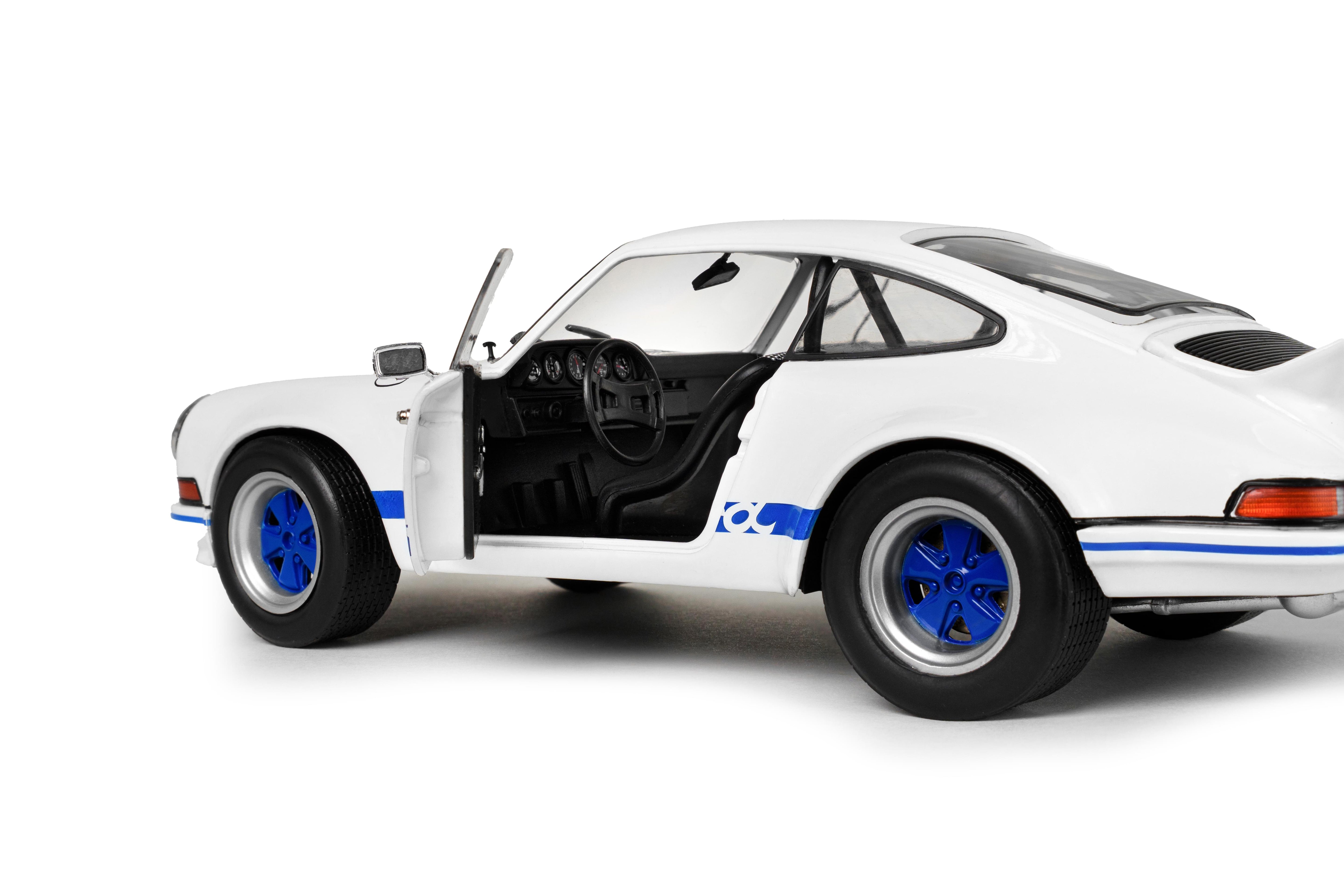 Solido S1801119 Voiture miniature collection 1/18 Porsche 911 RSR – White / Blue Carrera Stripes – 1973
