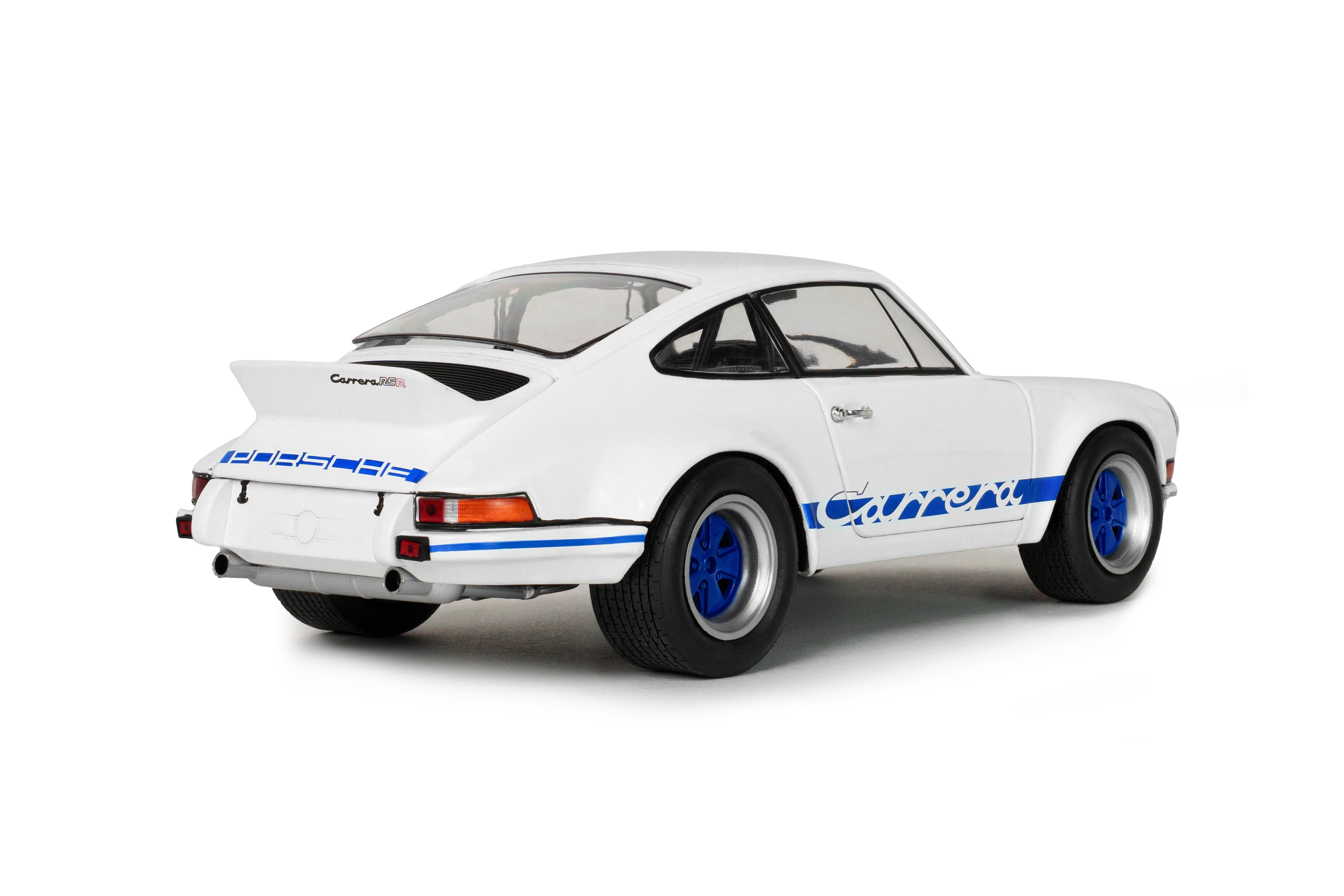 Solido S1801119 Voiture miniature collection 1/18 Porsche 911 RSR – White / Blue Carrera Stripes – 1973