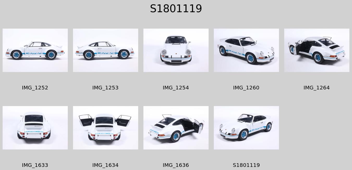 Solido S1801119 Voiture miniature collection 1/18 Porsche 911 RSR – White / Blue Carrera Stripes – 1973