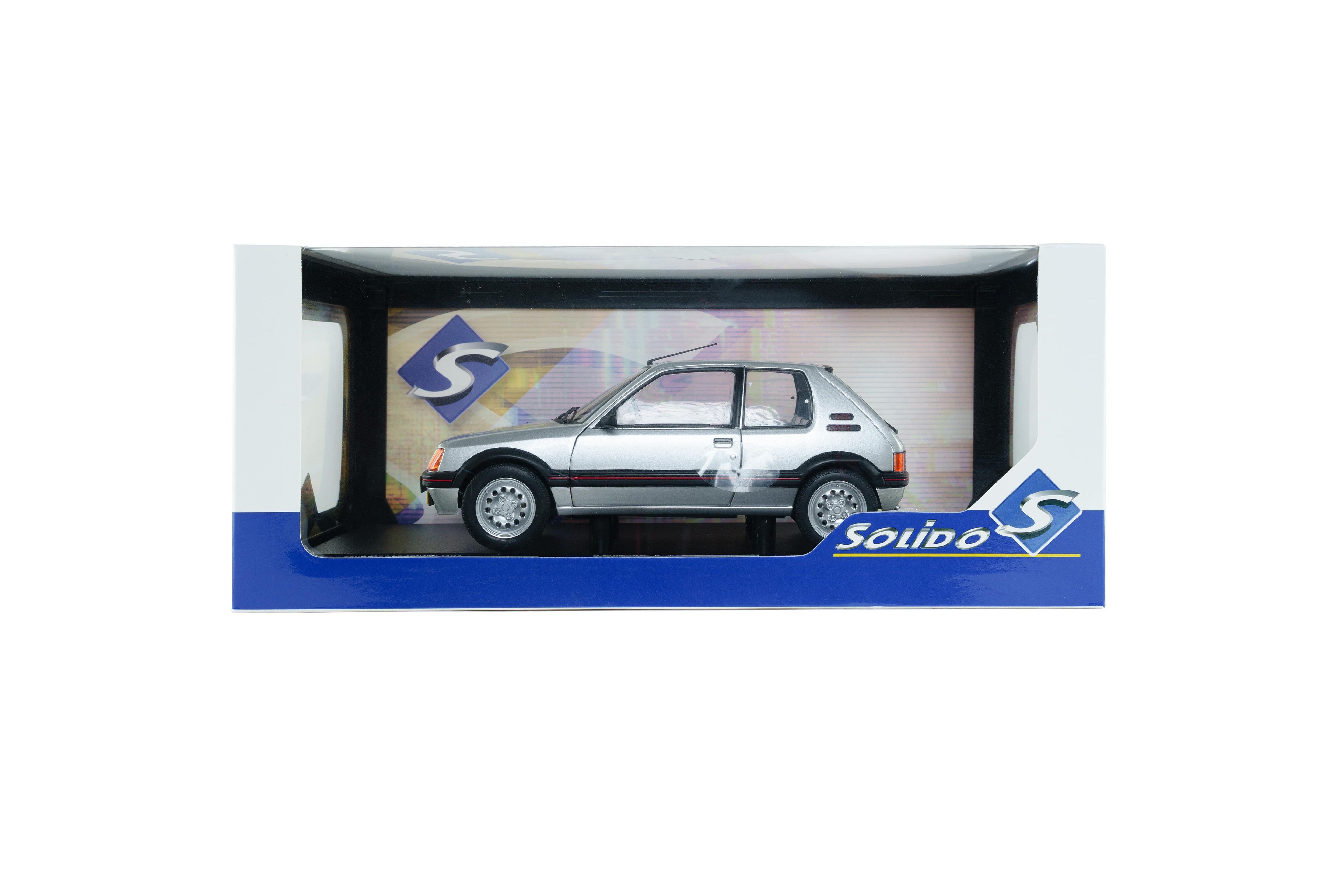 Solido S1801718 miniature collection 1/18 Peugeot 205 GTI 1,6l MK1 gris futura 1989 - Breizh Modélisme.