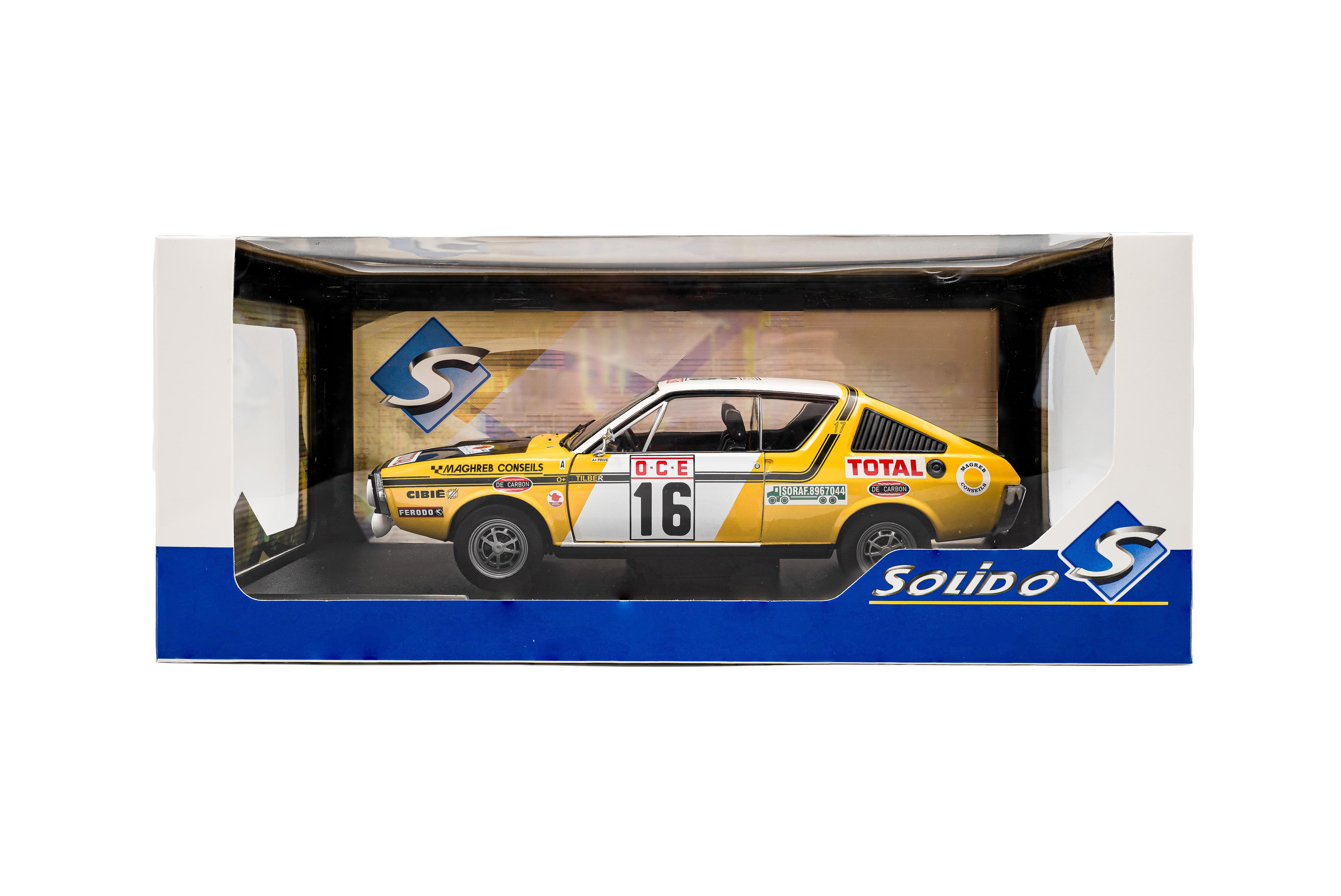 Solido S1803709 Voiture miniature collection 1/18 Renault 17 Ph.1 – Rallye du maroc – 1976