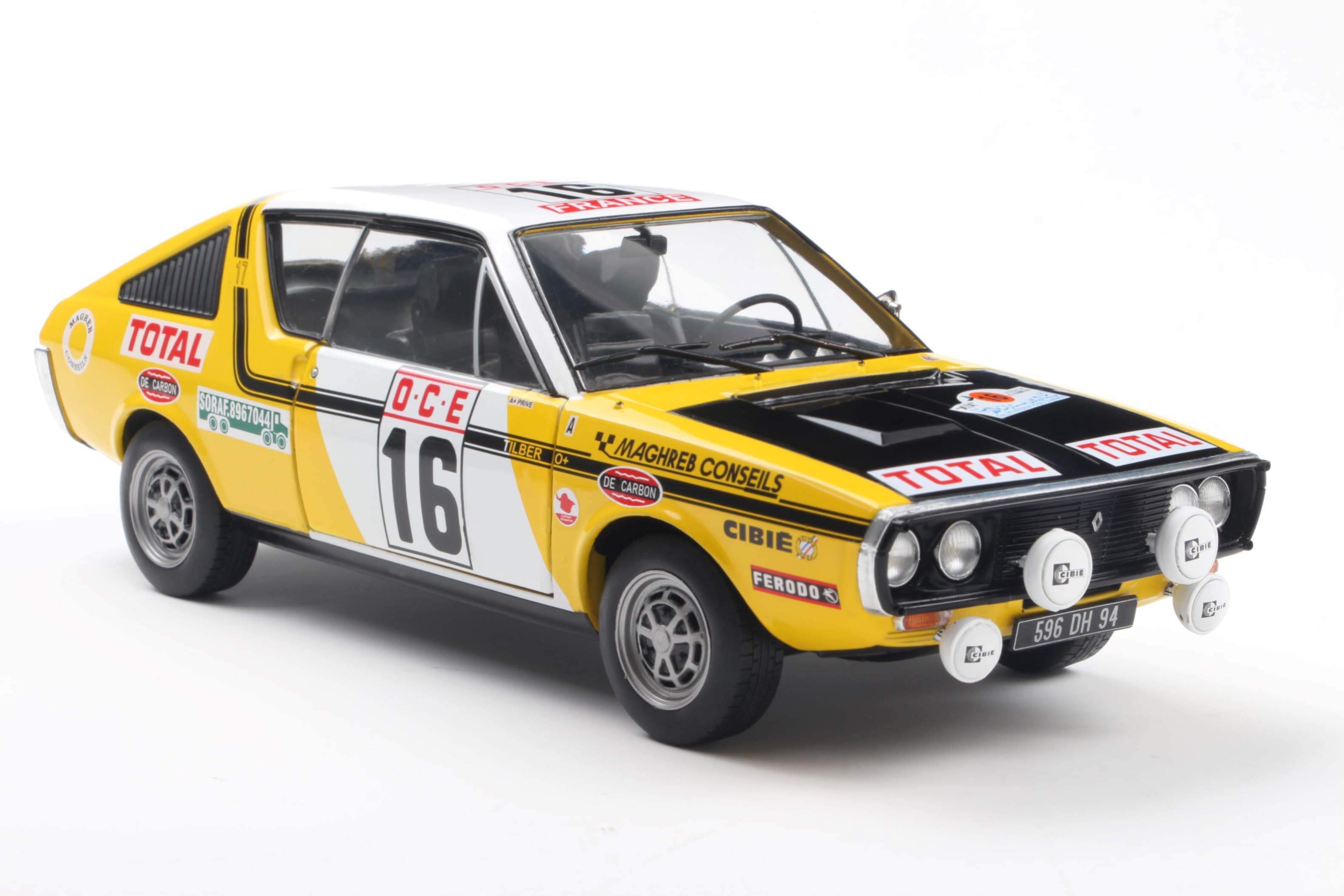 Solido S1803709 Voiture miniature collection 1/18 Renault 17 Ph.1 – Rallye du maroc – 1976