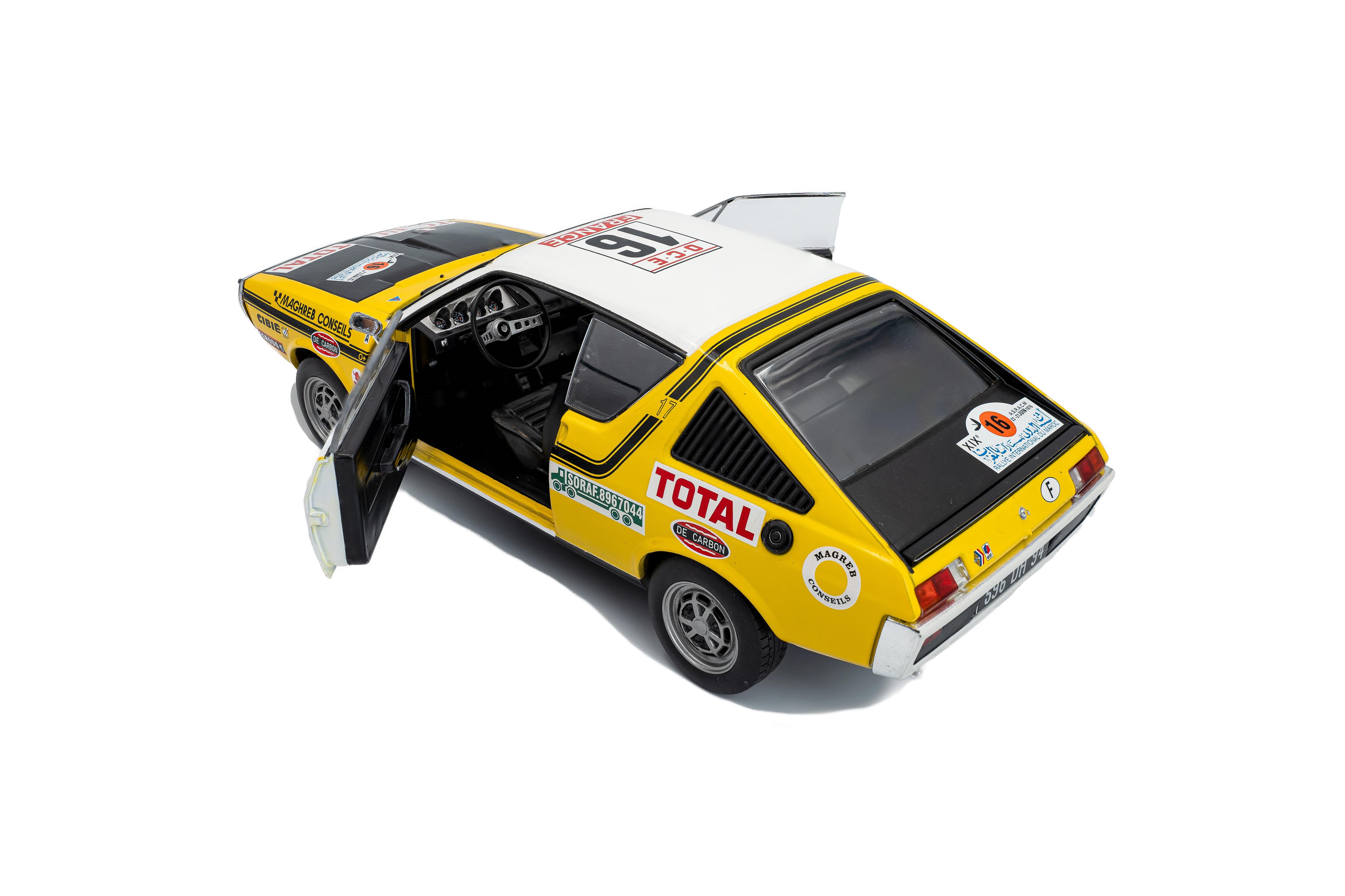 Solido S1803709 Voiture miniature collection 1/18 Renault 17 Ph.1 – Rallye du maroc – 1976