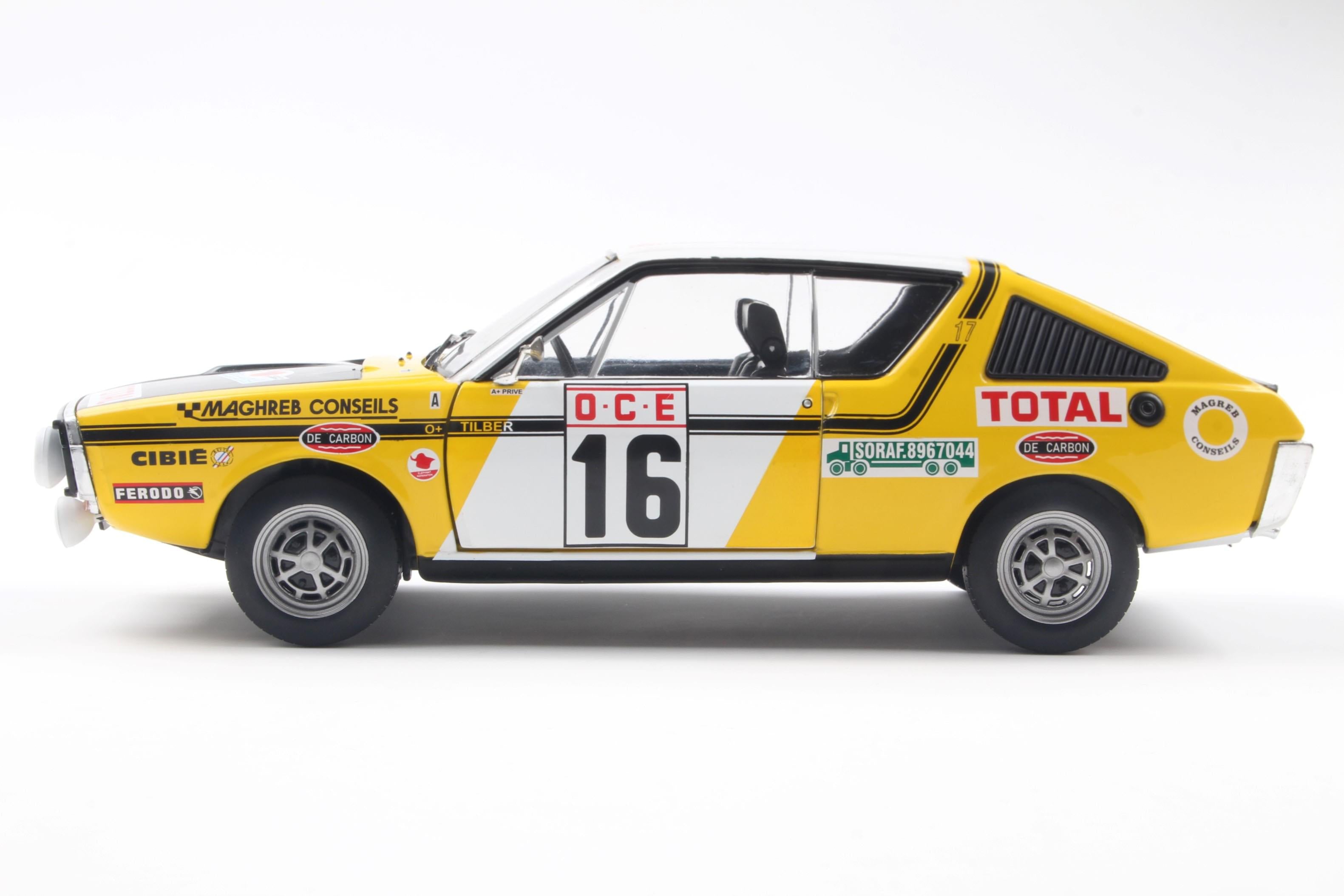 Solido S1803709 Voiture miniature collection 1/18 Renault 17 Ph.1 – Rallye du maroc – 1976