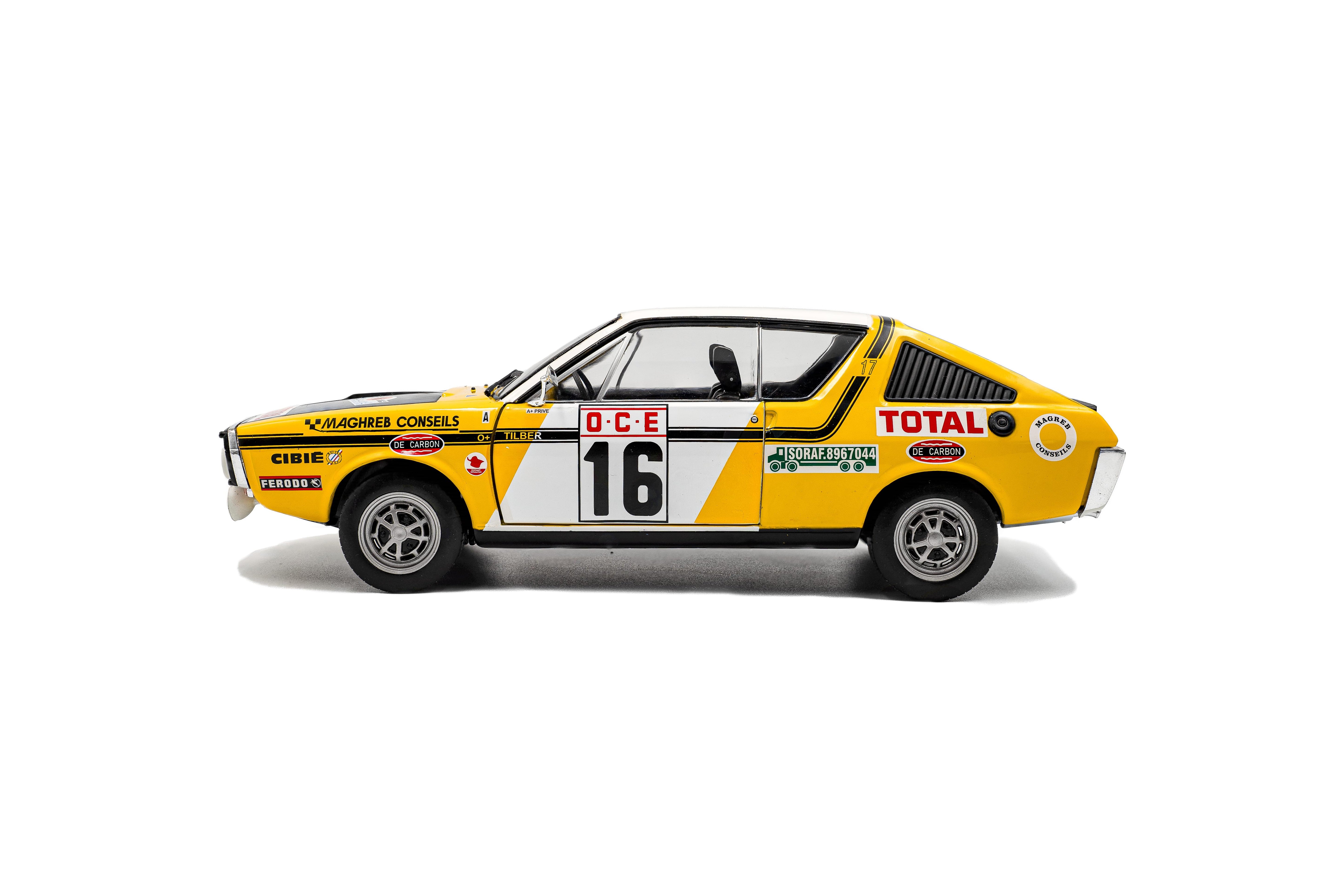 Solido S1803709 Voiture miniature collection 1/18 Renault 17 Ph.1 – Rallye du maroc – 1976
